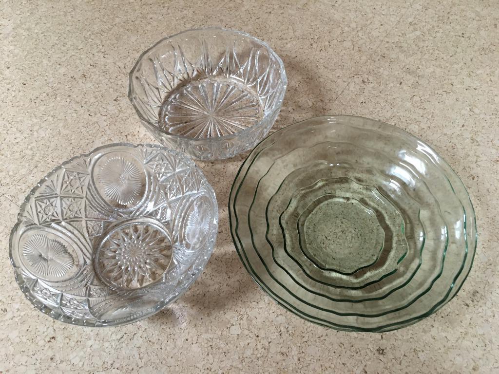 3 plats en verre vintage, Enlèvement ou Envoi, Maison et Meubles