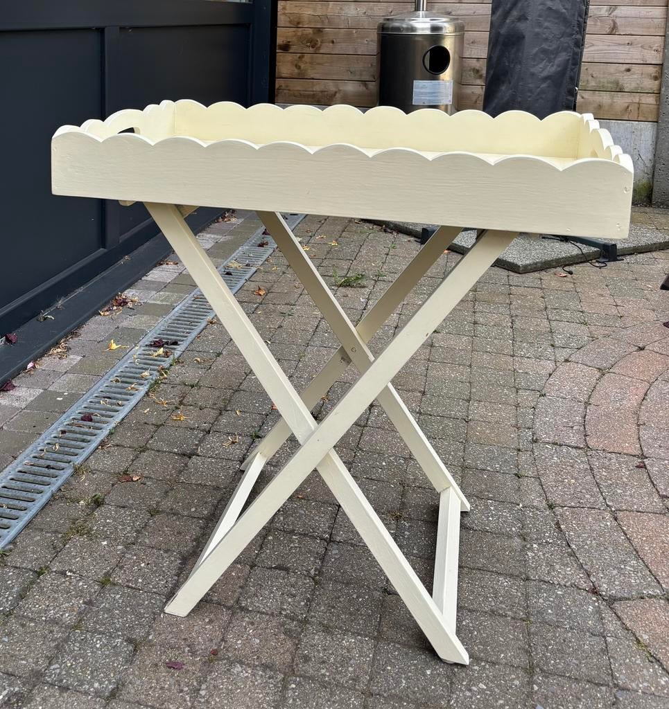 Dienblad op poten, Huis en Inrichting, Woonaccessoires | Dienbladen, Ophalen, Gebruikt, Rechthoekig, Hout