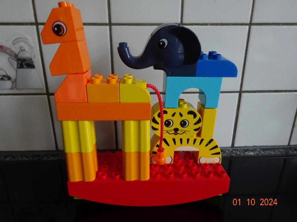 duplo, wiebel-balancerende dieren. Met de olifant, tijger..., Kinderen en Baby's, Speelgoed | Duplo en Lego, Ophalen of Verzenden