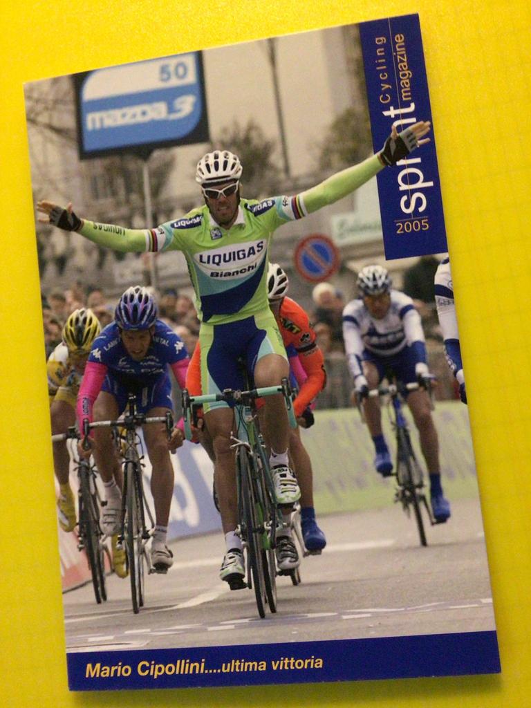 wielerkaart 2005  team liquigas bianchi  mario cipollini, Verzenden, Zo goed als nieuw
