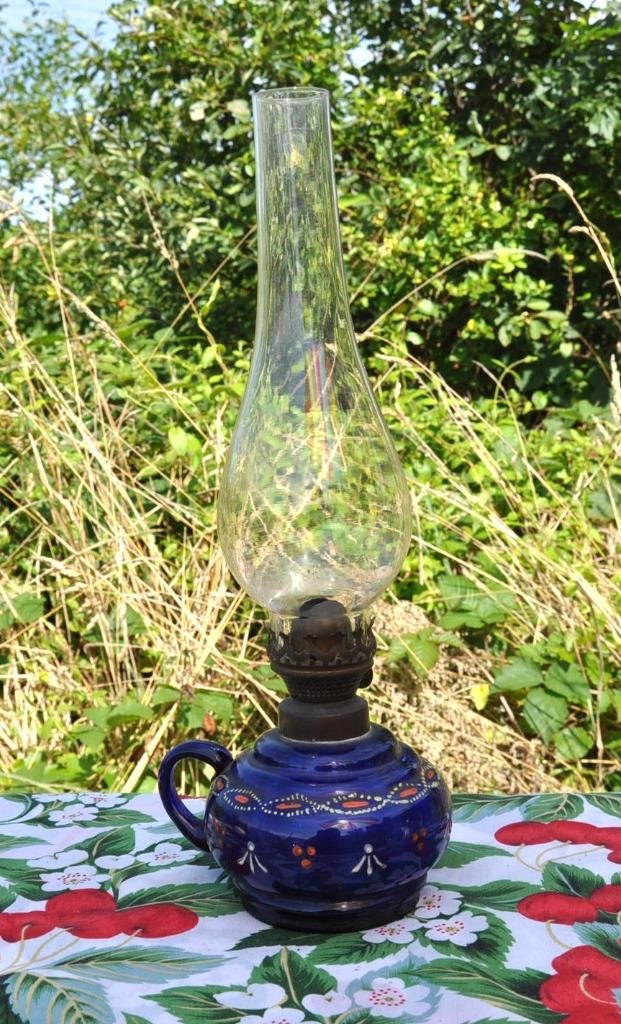 lampe a petrole verre emaillé, Enlèvement ou Envoi