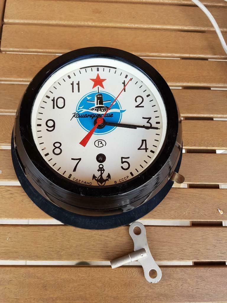Originele Russische CCCP Marine Submarine Clock Onderzeeboot, Ophalen of Verzenden, Gebruikt