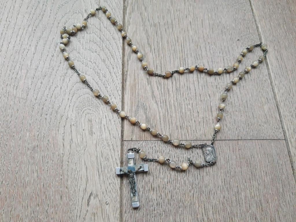 Paternoster met natuurlijke parels, Ophalen of Verzenden, Zo goed als nieuw