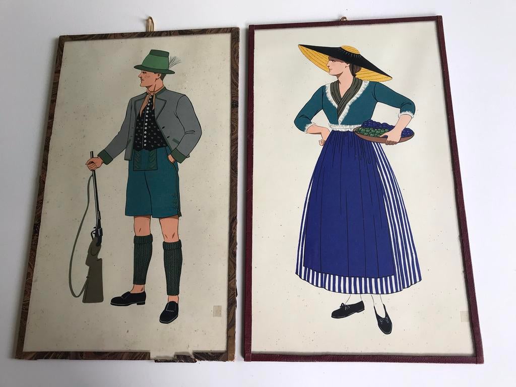Set van 2 retro vintage kaders lijsten, Enlèvement ou Envoi, Maison et Meubles