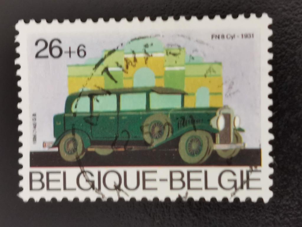 Belgie 1986 - oude Belgische automobielen - toeslagzegel, Ophalen of Verzenden, Gestempeld, Auto's