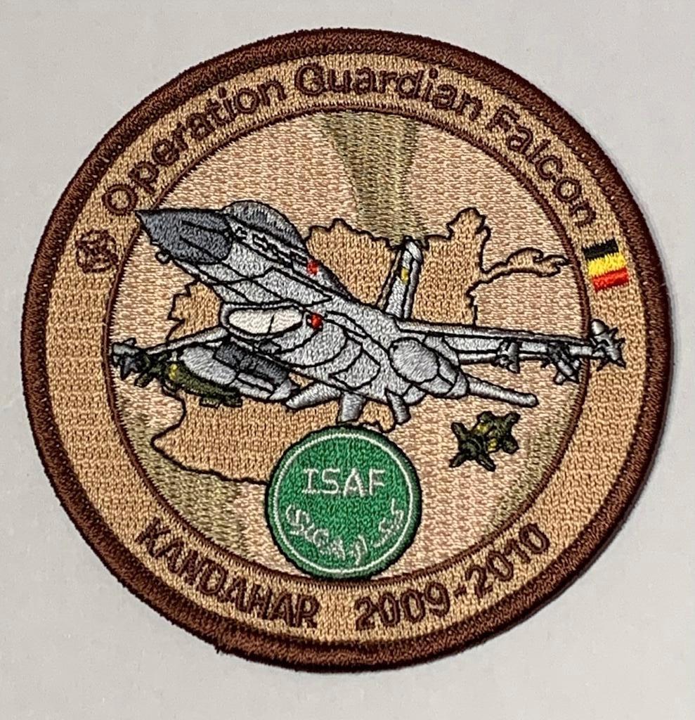 Badge F16 Operation Guardian Falcon 2009-2010 Afghanistan, Verzamelen, Ophalen of Verzenden, Luchtmacht, Embleem of Badge