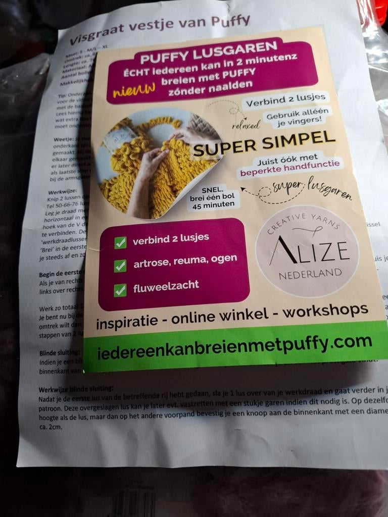 Puffy breigaren voor een vest, Hobby & Loisirs créatifs, Enlèvement