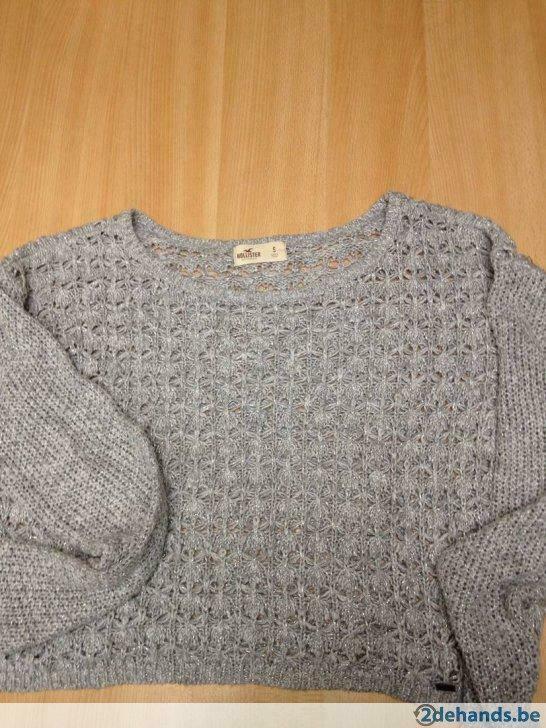 Trui Hollister S, Enlèvement ou Envoi, Porté, Taille 38/40 (M), Gris