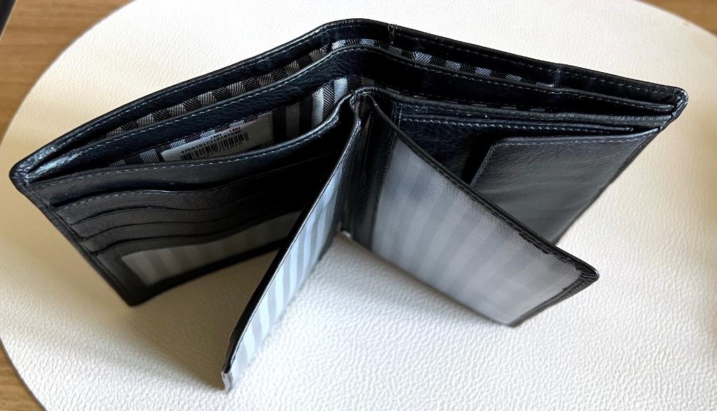 LEDER PORTEMONNEE (Heren) / 10,5cm x 13cm // Staat Als Nieuw, Ophalen of Verzenden, Zo goed als nieuw, Zwart, Leder