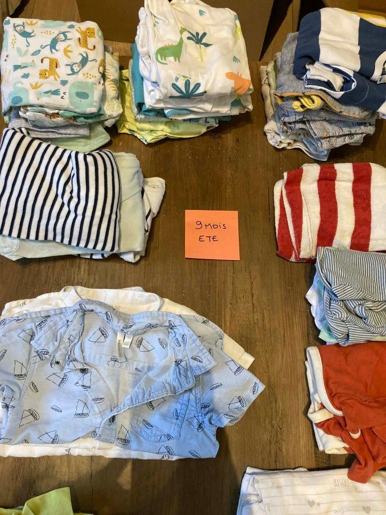 lot vêtement bébé garçon 9 mois - été  - +/- 80 pièces, Enlèvement, Utilisé, Taille 74