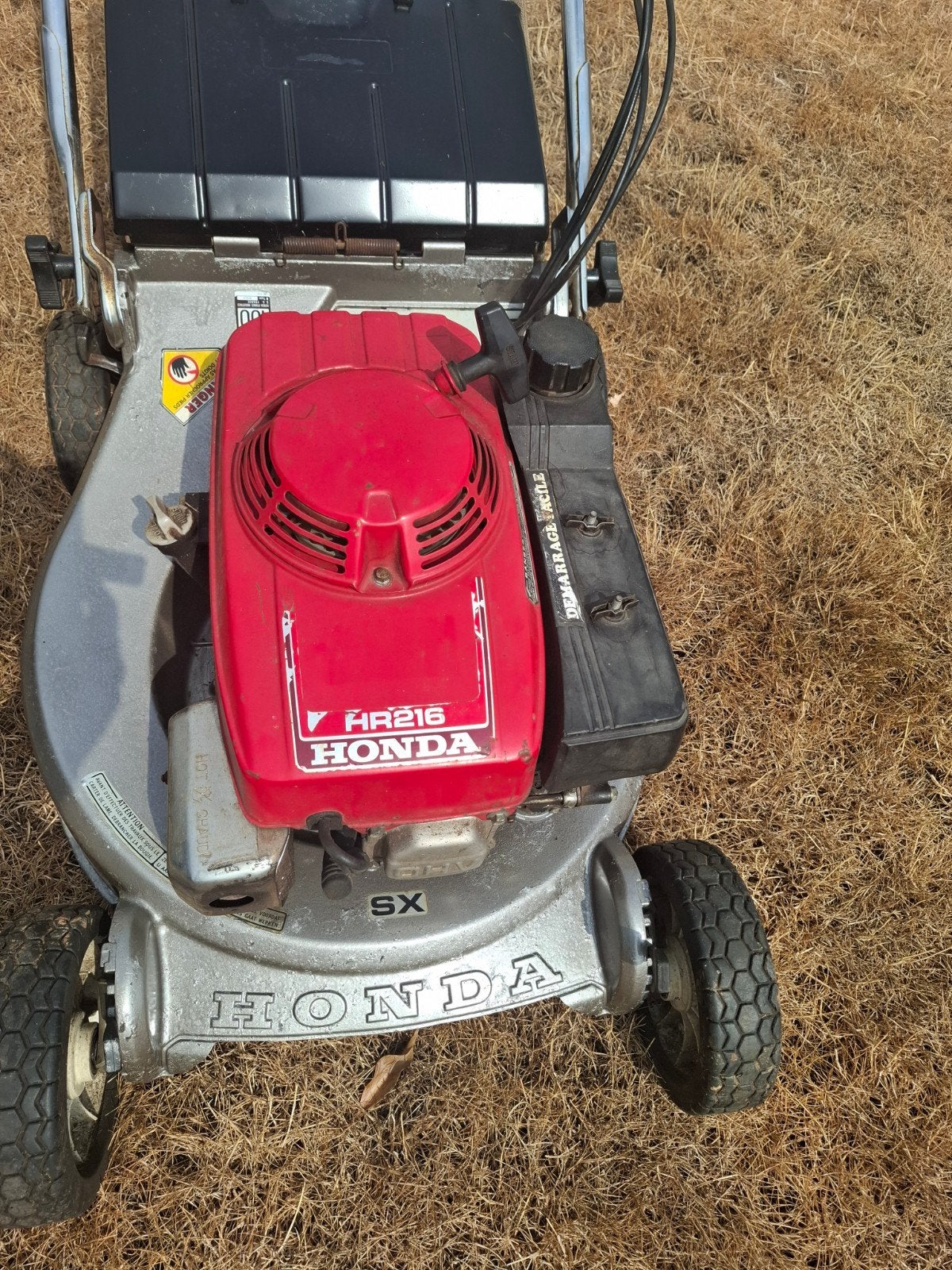 grasmaaier honda hr216 zelftrekker met messtop, Tuin en Terras, Grasmaaiers, Ophalen, Cirkelmaaier, Honda., Zo goed als nieuw