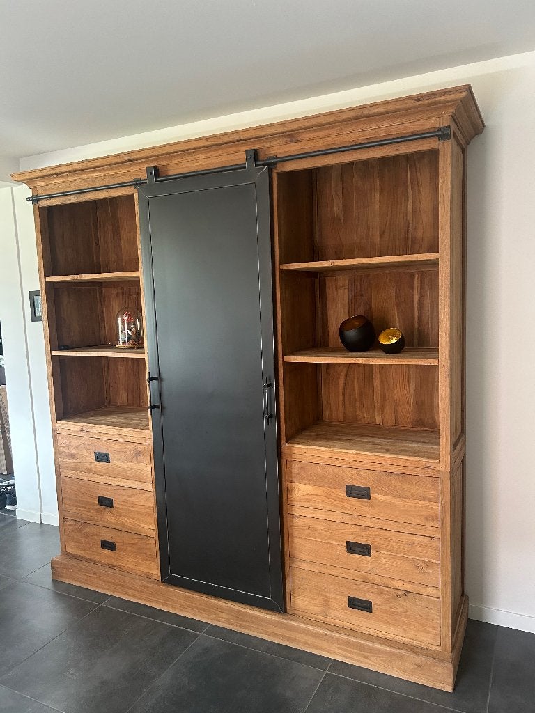 Eetkamer+tv-kast massief teak, Ophalen, Zo goed als nieuw
