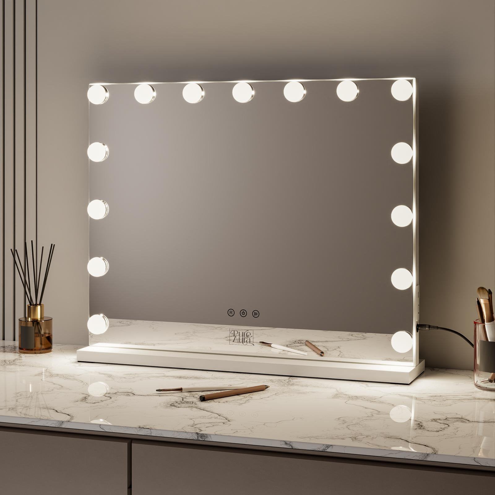 Pure Aura Make-up Spiegel LED 46 x 58 cm, Ophalen, Nieuw, Minder dan 100 cm, Rechthoekig