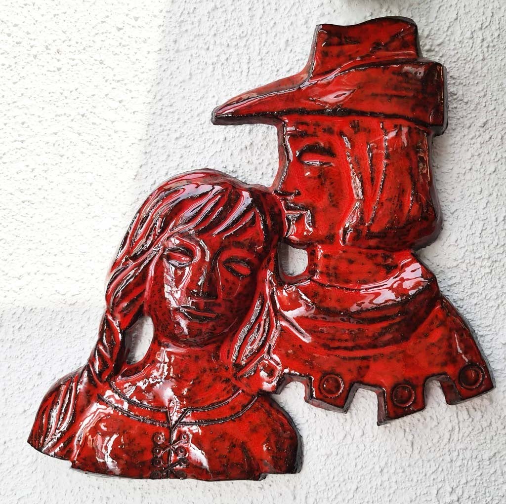 Tijl & Nele - rood keramiek van Steven Vyncke --zie info, Ophalen