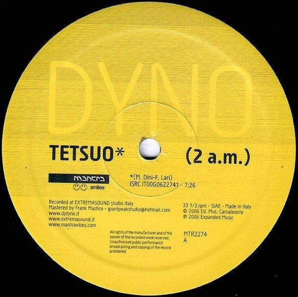 Dyno - Tetsuo, Enlèvement ou Envoi, Utilisé, 12 pouces, Trance