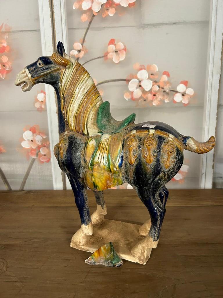 Keramisch paard Tang-stijl — geglazuurd, groot, Antiek en Kunst, Antiek | Keramiek en Aardewerk, Ophalen