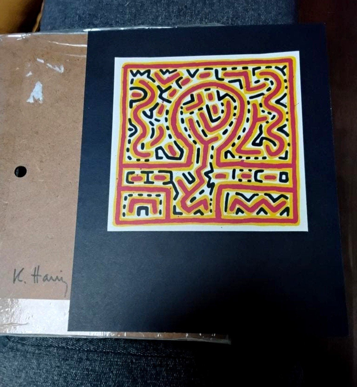 Vintage Pop Art print – geïnspireerd op Keith Haring – 18x18, Ophalen of Verzenden, Abstract