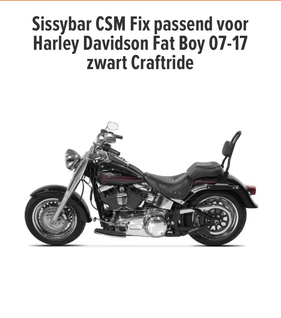 Sissy bar Harley Davidson slim, Enlèvement, Harley-Davidson ou Buell