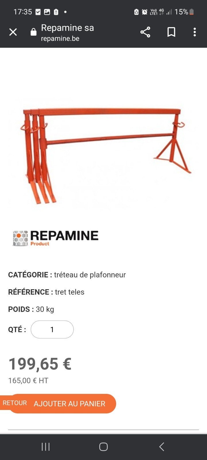 échafaudage de plafonneur, Bricolage & Construction, Enlèvement, Comme neuf, Autres types