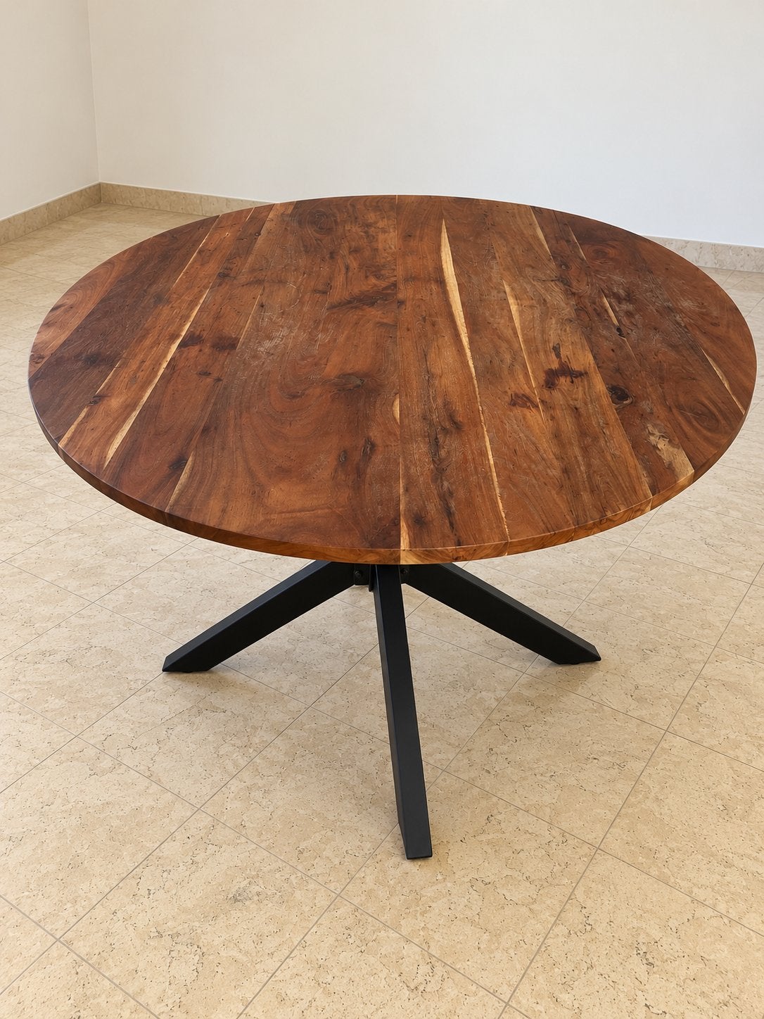 Houte tafel, Ophalen, Rond, Eikenhout