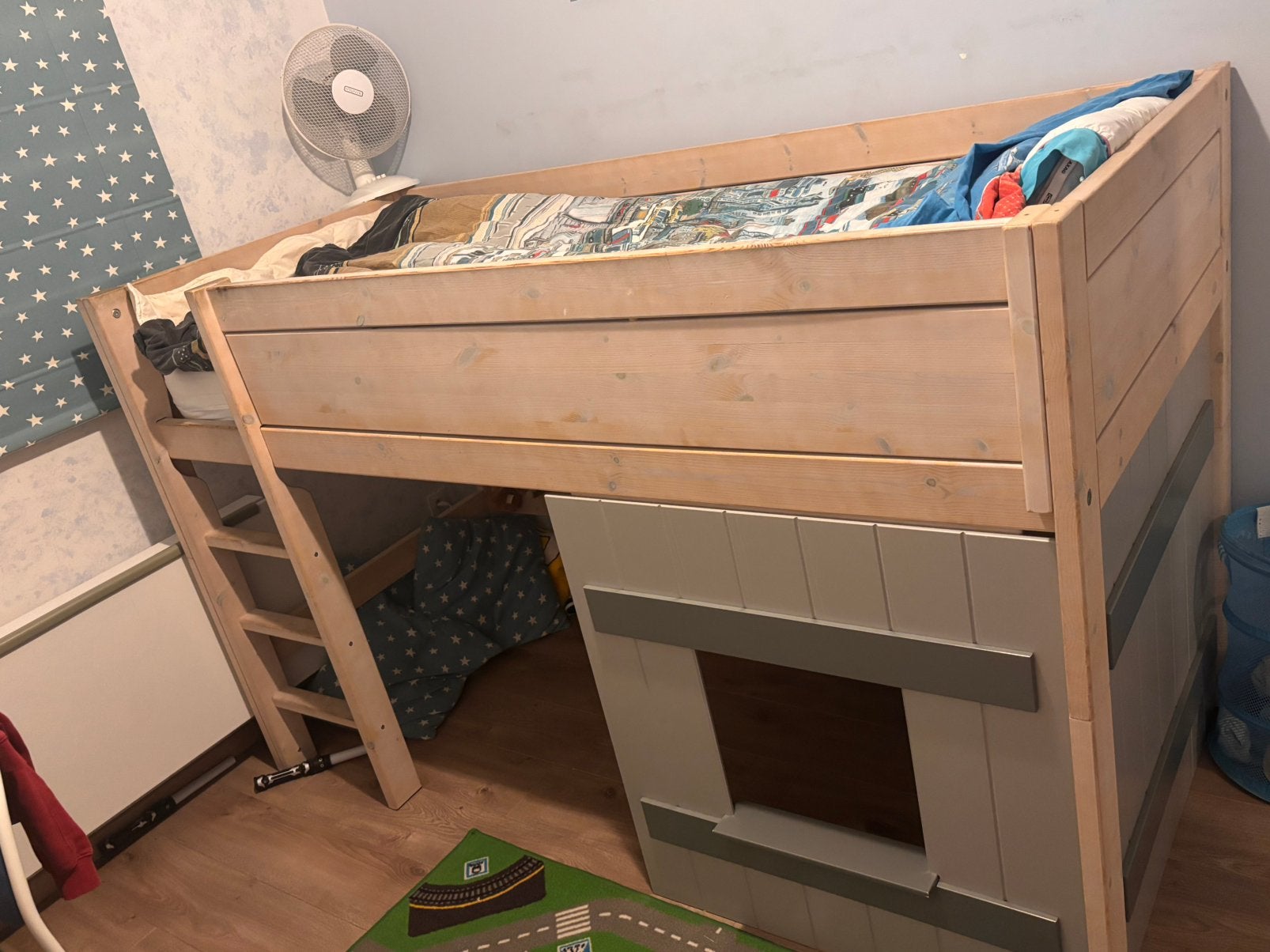 Lit mi-hauteur Lifetime en bois massif – excellent état, Enlèvement, Utilisé, Lit mi-hauteur mezzanine