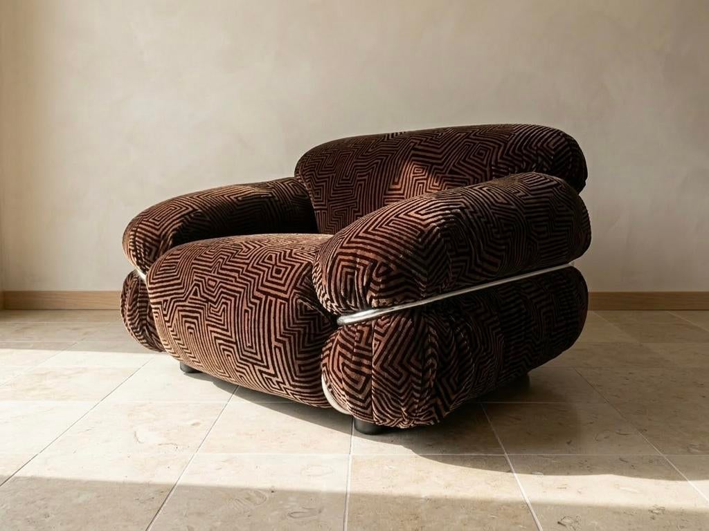 Chaise Cassina Sesann en tissu Gianfranco Frattini Dedar, Maison & Meubles, Fauteuils, Utilisé, Tissus, 75 à 100 cm, 75 à 100 cm