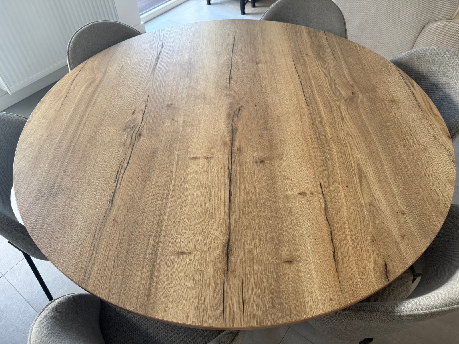 Ronde eettafel DEBA Ø140 cm, Huis en Inrichting, Tafels | Eettafels, Ophalen, Overige materialen, Rond, Zo goed als nieuw