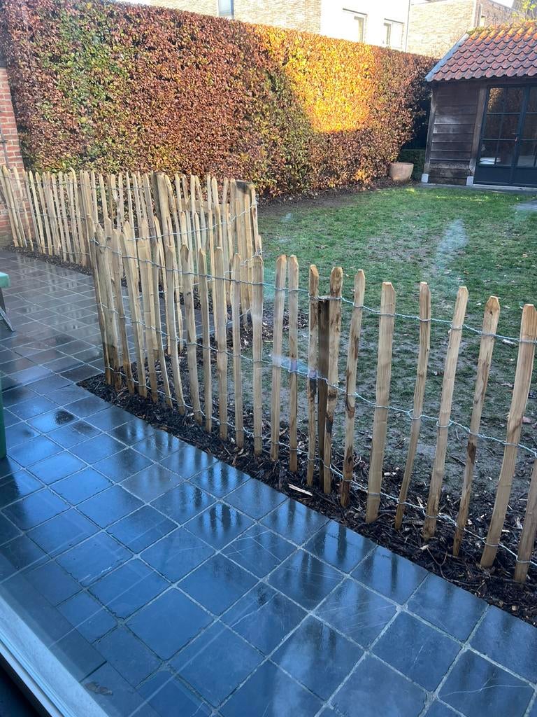 Kastanjehout, Tuin en Terras, Ophalen, Met poort, Gebruikt, Tuinhek