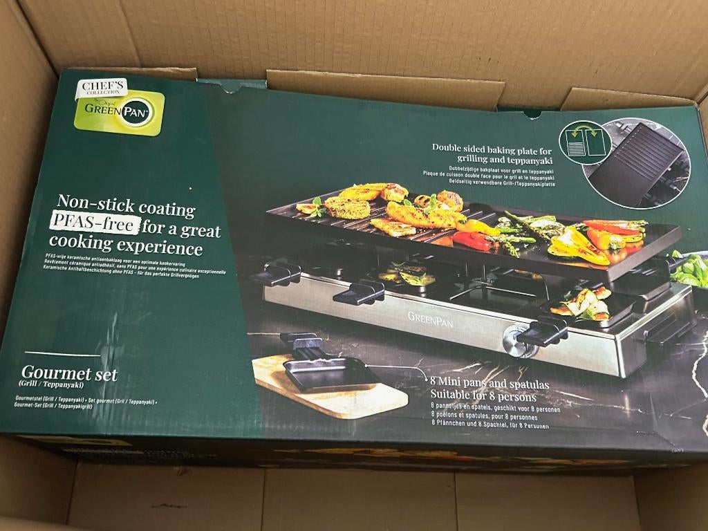 Raclette gastronomique GreenPan Chef's Collection 8personnes, Enlèvement ou Envoi, Neuf