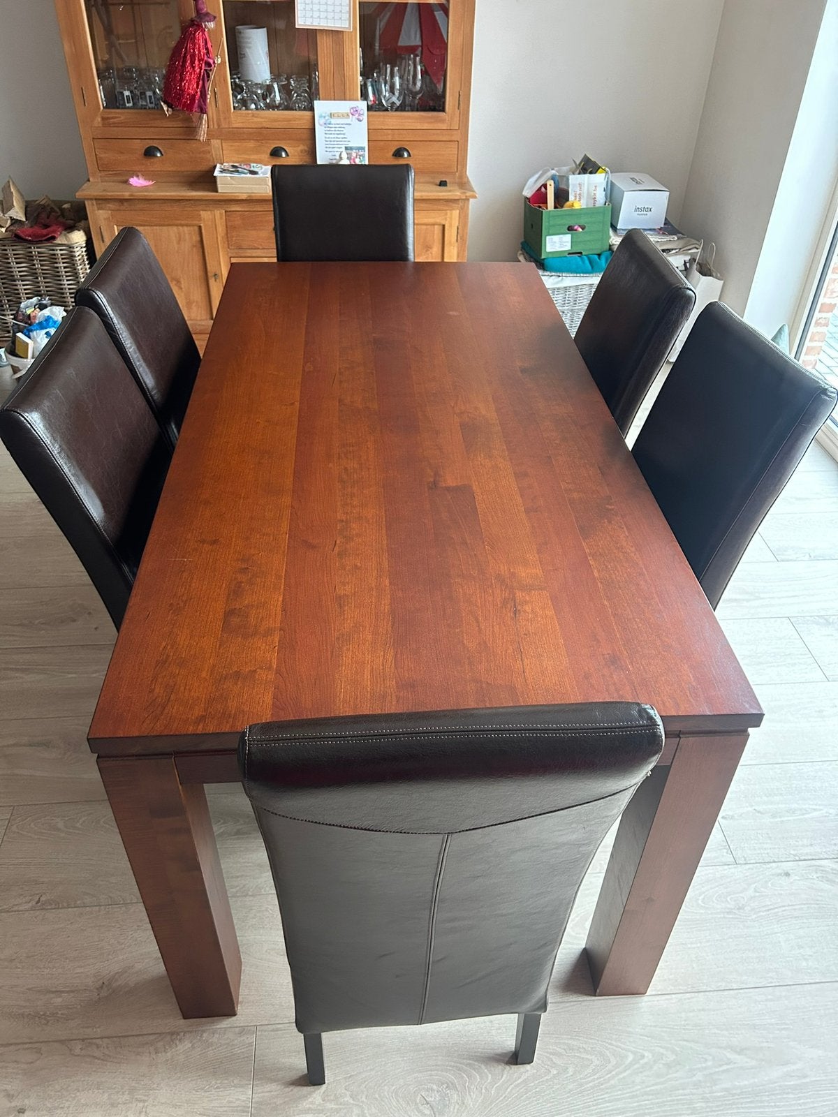 Tafel met 6 stoelen (kersenhout), Huis en Inrichting, Ophalen, Zo goed als nieuw, 4 tot 6 stoelen
