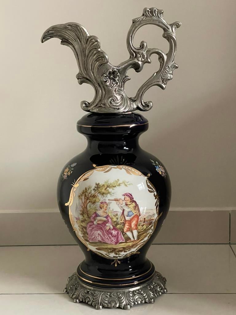 Vintage porseleinen sierkan Rococo stijl – handbeschilderd, Enlèvement