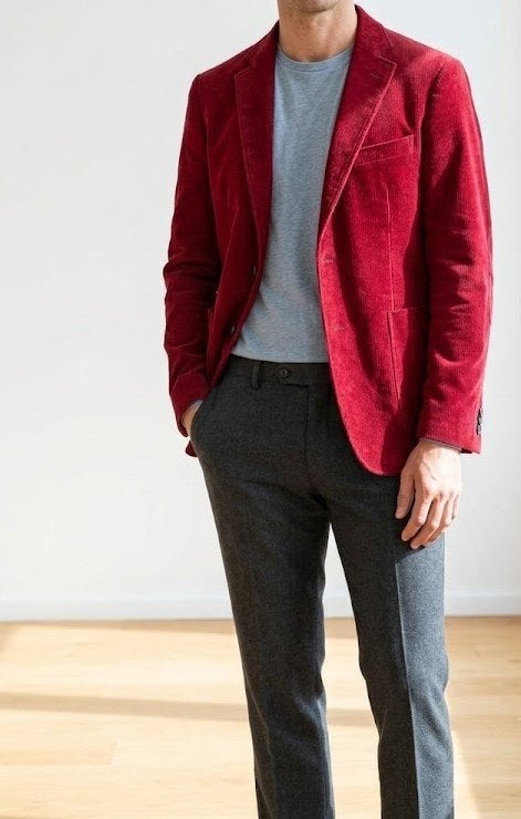 Blazer en velours côtelé McGregor — taille 50, Vêtements | Hommes, Rouge, Enlèvement ou Envoi, Comme neuf, Taille 48/50 (M)