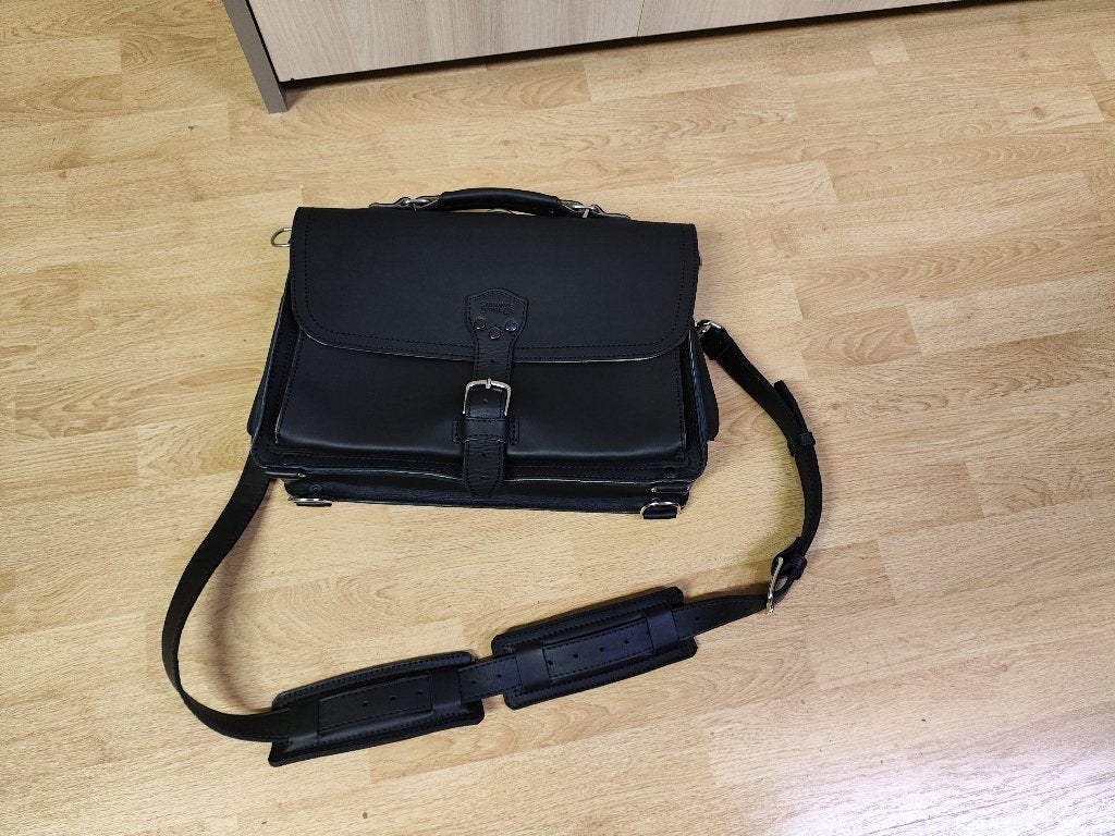 Saddleback Leather Slim Leather Briefcase, Enlèvement ou Envoi, Neuf, Noir, Cuir