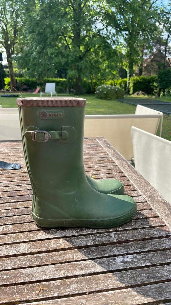 Aigle regenlaarzen in groene kleur maat 31, Ophalen, Gebruikt, Kinderen, Laarzen