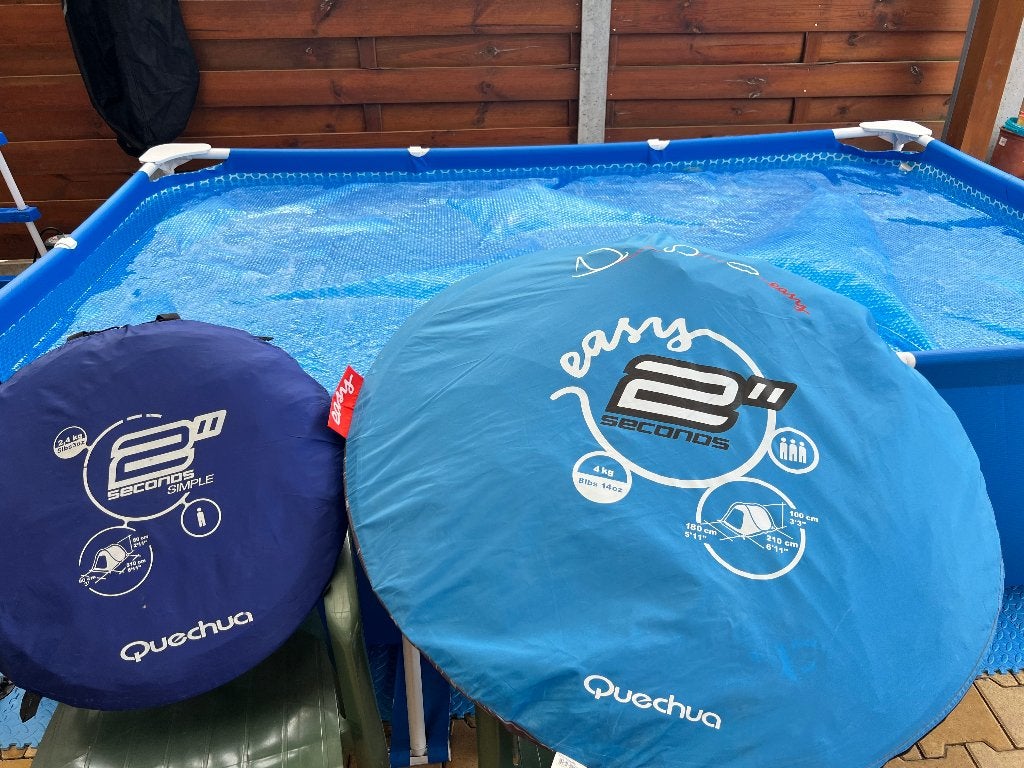Tente Quechua 2/3 pers + Matelas 2place + Pompe (+ Cadeau), Caravanes & Camping, Enlèvement, Utilisé, Jusqu'à 3