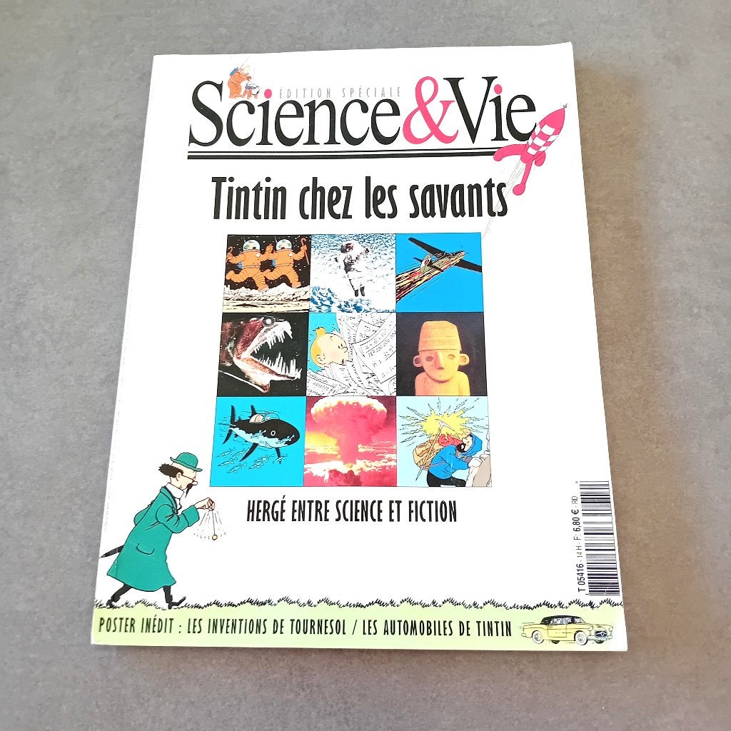 Science et vie Tintin chez les savants + poster, Une BD, Enlèvement, Utilisé, Autres