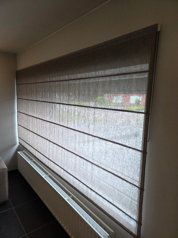 Vouwgordijnen Pippa Bruin (4 Stuks), Huis en Inrichting, Stoffering | Gordijnen en Lamellen, Ophalen, Overige materialen, Kwantum