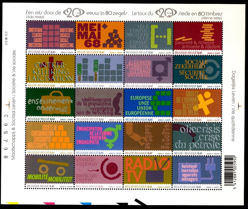 BL99 MNH** 2002 - Een reis door de 20ste eeuw in 80 zegels, Postzegels en Munten, Verzenden, Postfris, Postfris