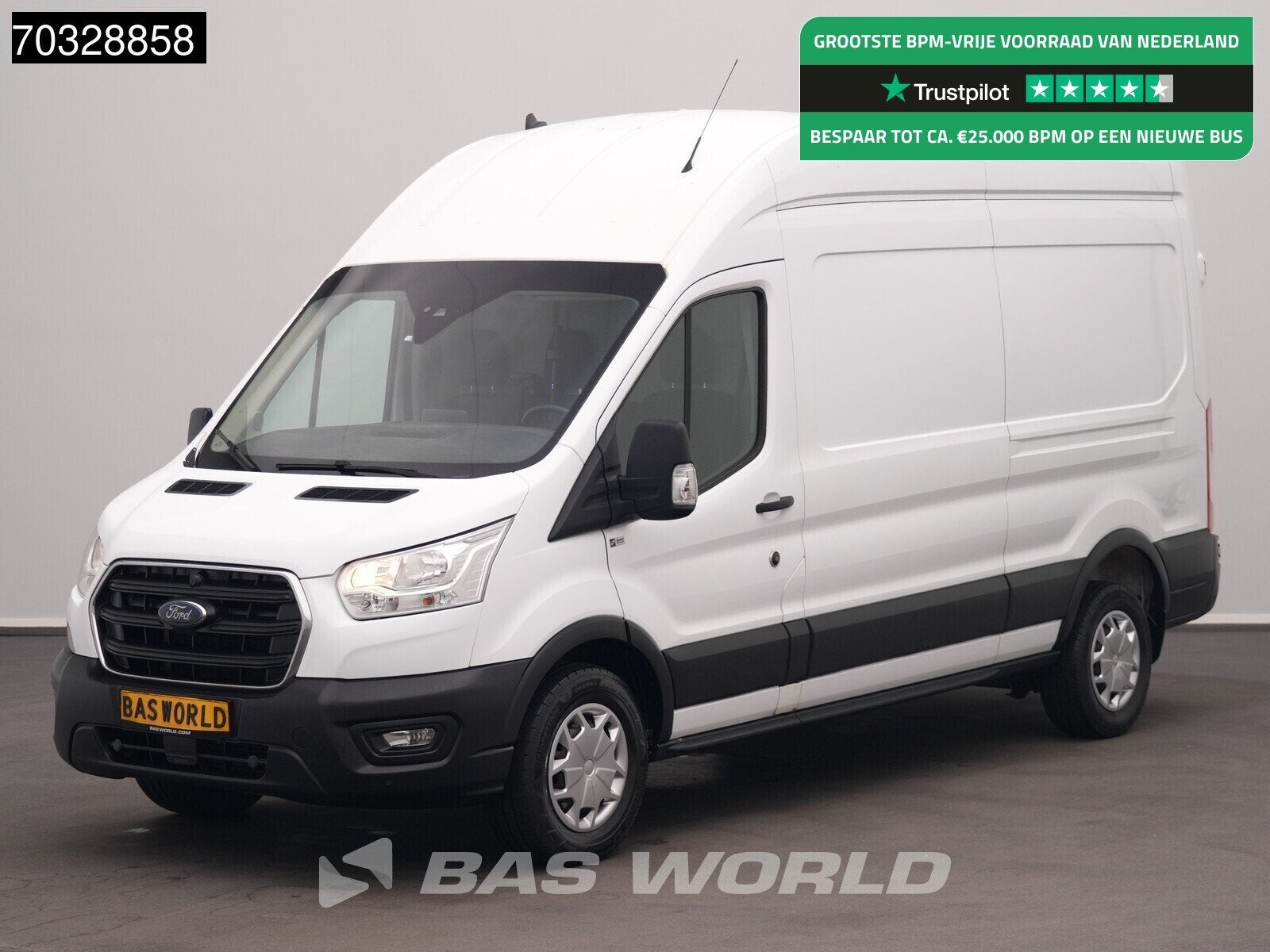 Ford Transit 130pk Hoog Dak L3H3 ACC Navi Trekhaak Airco Cam, Autos, Capteur de lumière, Achat, Euro 6, Entreprise
