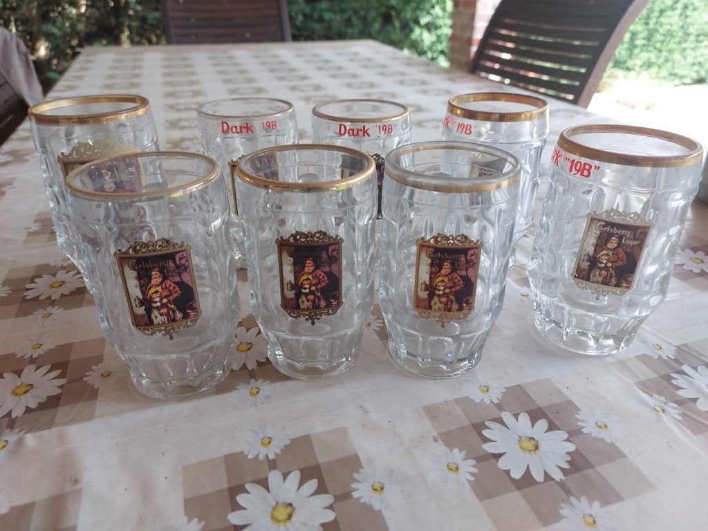 Bierglazen Carlsberg 'Dark 19B' 0,25 liter, Ophalen of Verzenden, Zo goed als nieuw, Glas of Glazen, Overige merken