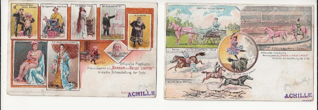 circus barnum and bailey 2 fotokaart 1901, Ophalen of Verzenden, Voor 1920, Gelopen, Sterren en Beroemdheden