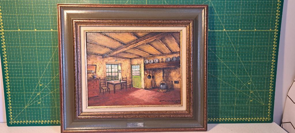 Schilderij Jacques Callaert "Binnenzicht", Antiquités & Art, Art | Peinture | Classique, Enlèvement
