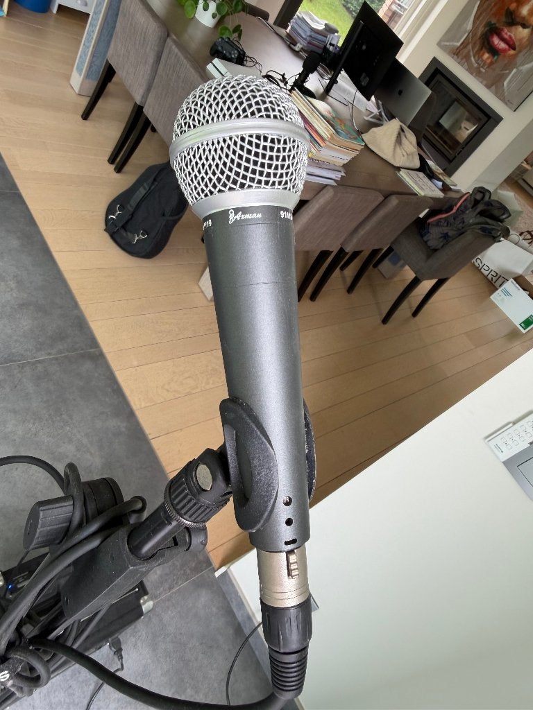 Microfoon + versterker, Audio, Tv en Foto, Versterkers en Ontvangers, Ophalen, Gebruikt
