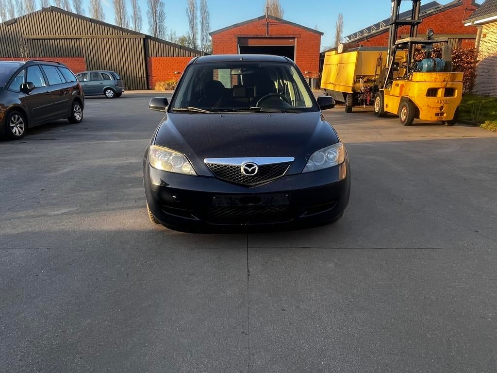 MAZDA 2 BENZINE 1.2 AUTOMAT VAN 2008 MET 137DKM MET AIRCO, Stof, Zwart, Blauw, Bedrijf