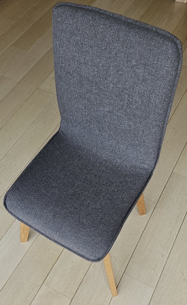 Chaise salon chêne et tissus gris 10x, A SAISIR !, Gris, Bois, Enlèvement, Cinq, Six Chaises ou plus