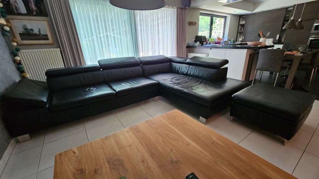 Hoekbank, Huis en Inrichting, Ophalen, Gebruikt, Leer, Modern