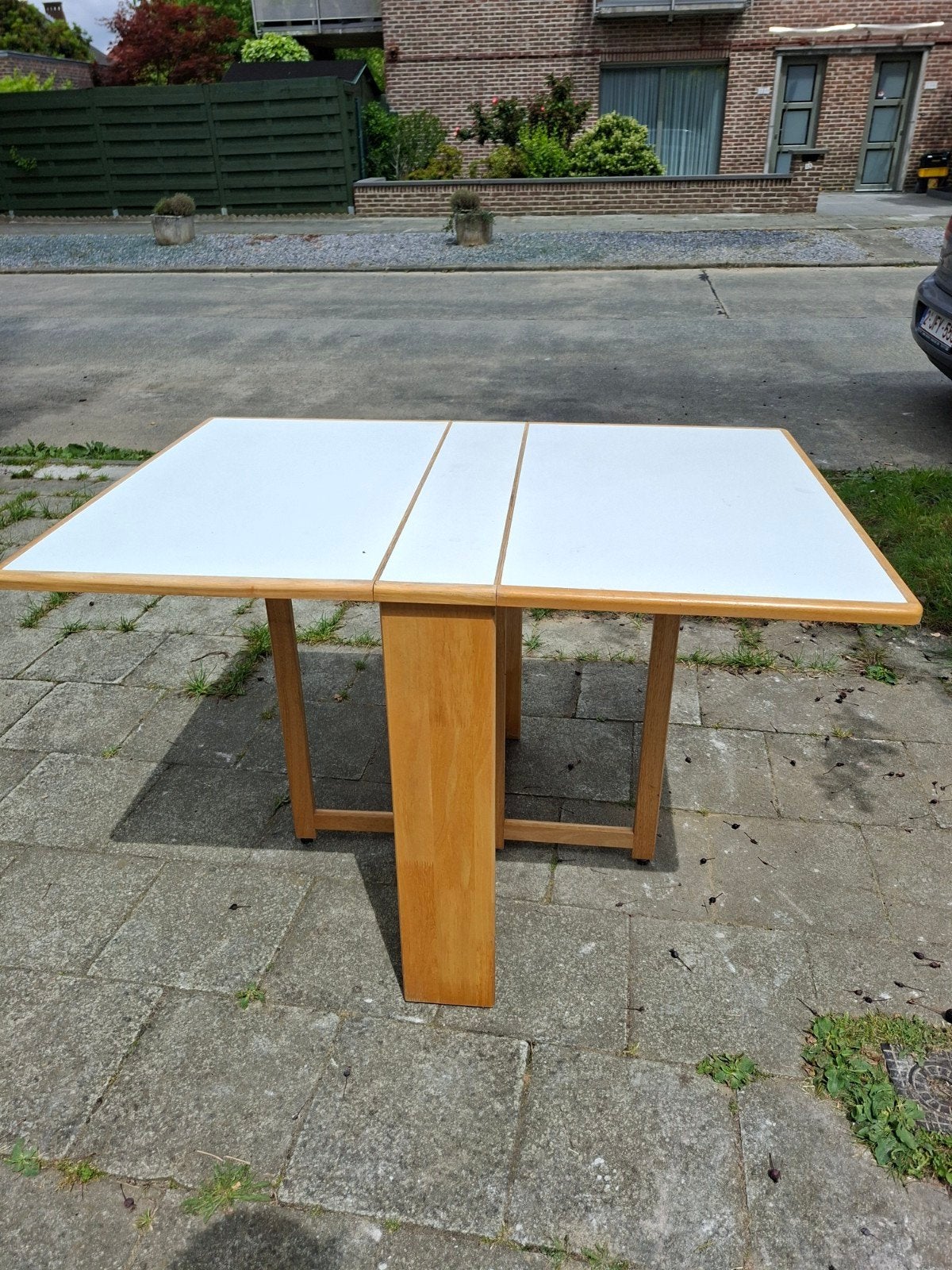 Table pliable en bois, Jardin & Terrasse, Tables de jardin, Utilisé, Carré, Bois, Enlèvement