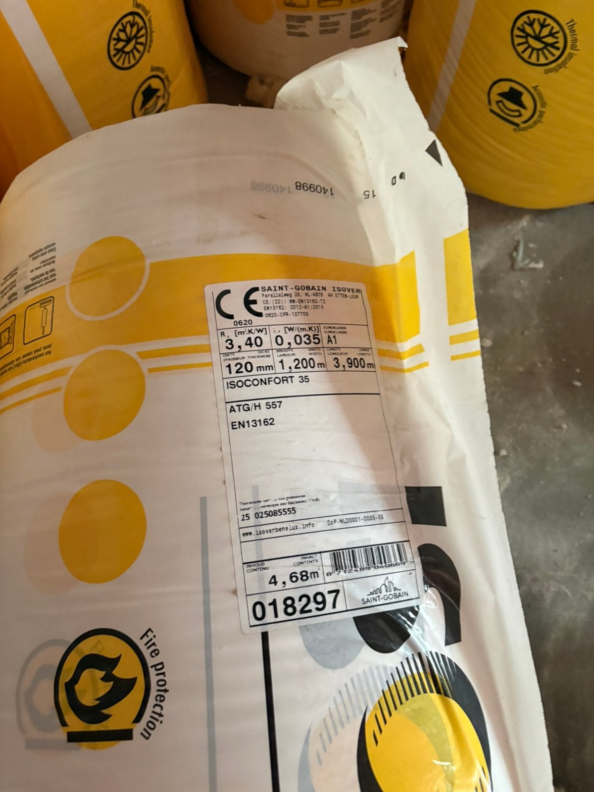 Isoconfort 35 12cm/rd3,4, Doe-het-zelf en Bouw, Isolatie en Afdichting, Ophalen, Zo goed als nieuw, Glaswol