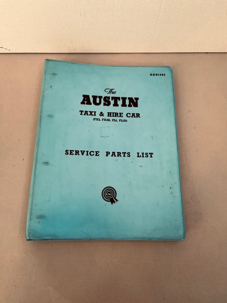 Manuel d'entretien des pièces  Austin Taxi (FX3 FL1 FL1D), Enlèvement ou Envoi