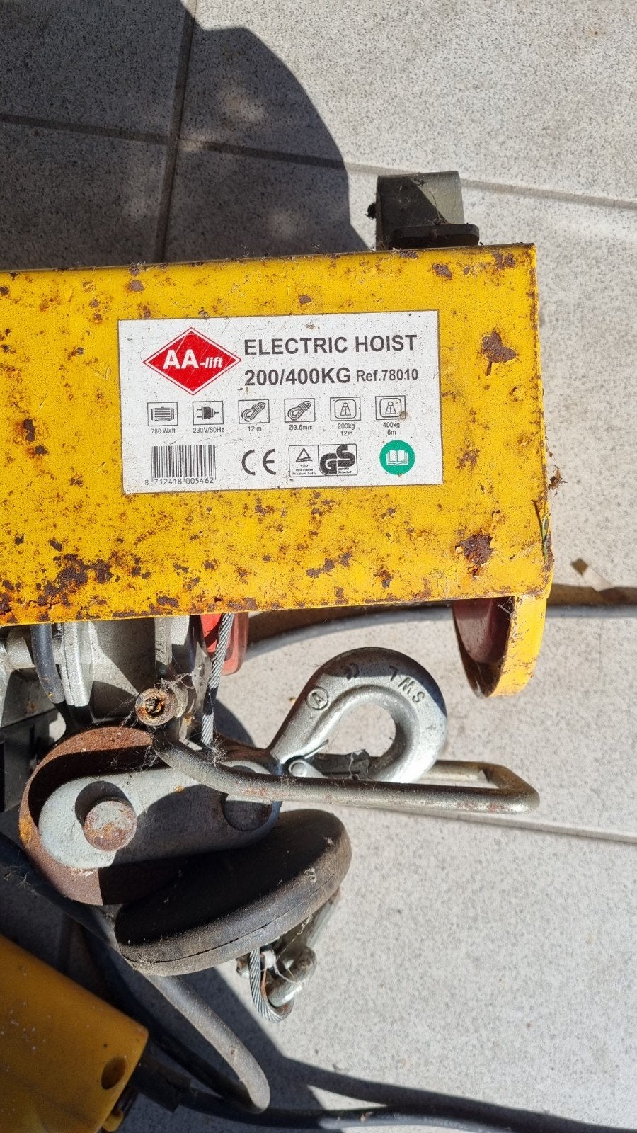 Electrische lier 230V, Doe-het-zelf en Bouw, Lieren en Takels, Ophalen, Gebruikt